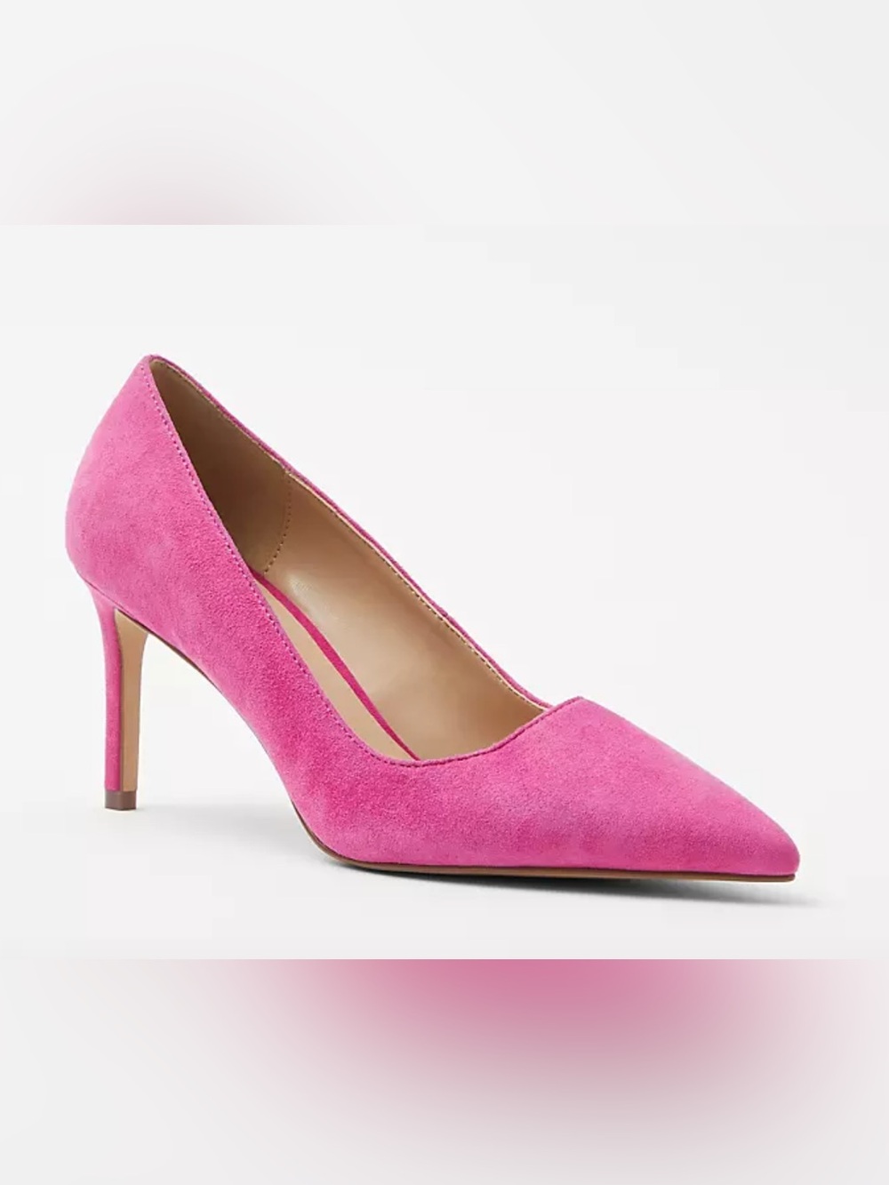 Ann Taylor Pink Suede Pointed-Toe Pump Heels Size 10